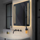 LED Spiegel Quadratisch | Wandschalter-Steuerung | Warmweißes Licht - Reyze Seria Minimal Model 7